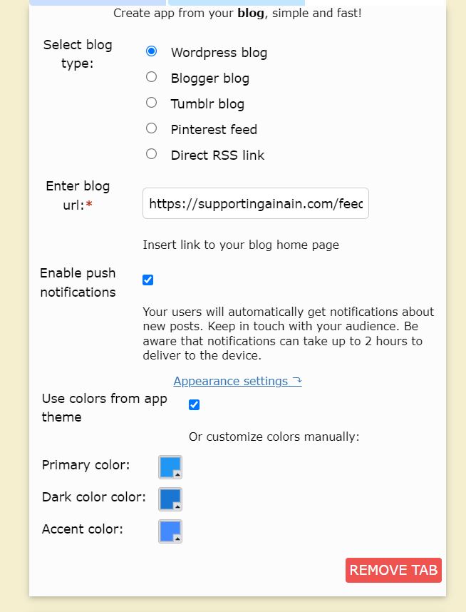 Select Blog Type